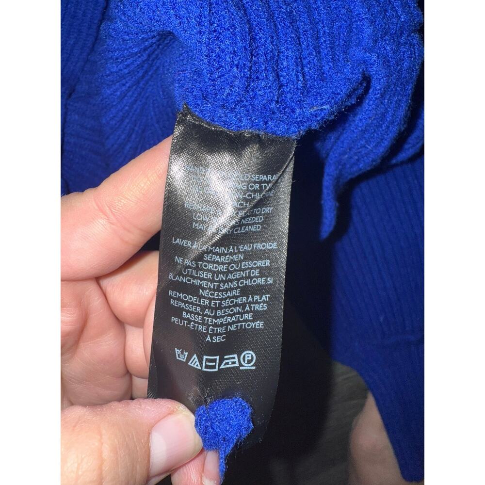 Women's Anthropologie Ribbed Pullover Sweater in Cobalt Blue Size XS - Picture 6 of 7